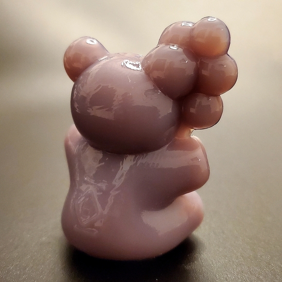 Vntg Boyd "Patrick the Bear" Opaque Amythest Purple Lavender Slag Glass - Picture 7 of 8